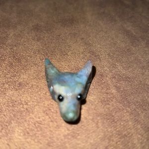 Handcarved Unakite Jasper Gemstone Wolf Head Necklace Pendant